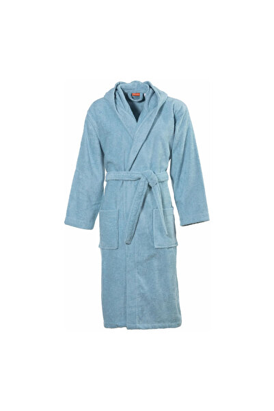 Nef Nef Homeware Cotton Bathrobe Shawl Collar Comfort Aqua S