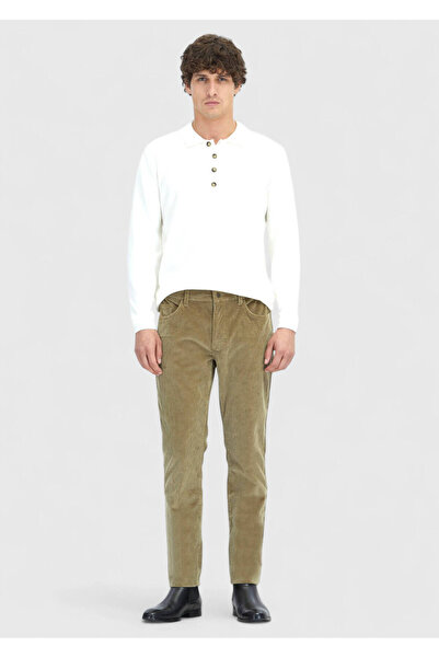 Ramsey Ecru Polo Neck Plain Knit Sweater