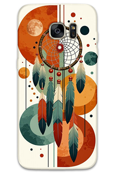 MRCİLETİSİM غطاء خلفي لهاتف سامسونج جالاكسي S7 إيدج بنمط HD مطبوع - ماندالا