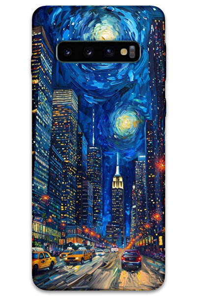 MRCİLETİSİM غطاء خلفي لهاتف سامسونج جالاكسي S10 بنمط HD مطبوع - شارع الفن