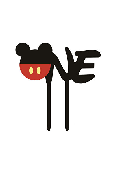 Mirific Party Topper black, red, yellow, 135x130x1.5 mm, one, Mickey Mouse