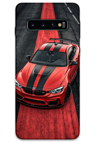 MRCİLETİSİM غطاء خلفي لهاتف سامسونج جالاكسي S10 بلس بنمط HD مطبوع - أحمر BW