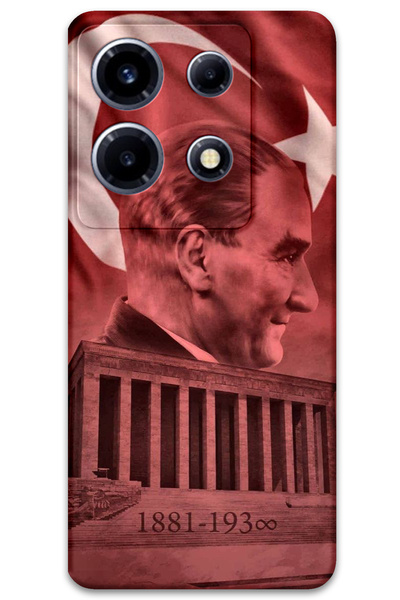 MRCİLETİSİM غطاء خلفي لهاتف انفينيكس نوت 30 VIP بنمط HD B مطبوع - أتاتورك أناميت كابير