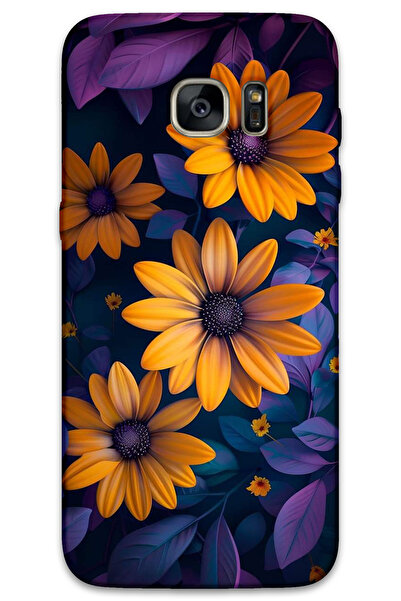 MRCİLETİSİM غطاء خلفي لهاتف سامسونج جالاكسي S7 إيدج بنمط HD مطبوع - زهرة صفراء