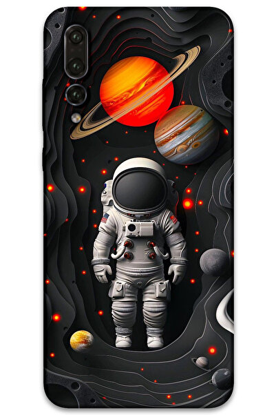 MRCİLETİSİM غطاء خلفي لهاتف هواوي P20 Pro بنمط HD مطبوع - كواكب رواد الفضاء