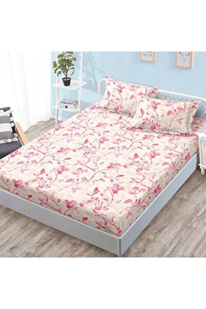 CumparaMisim Cearșaf cu Elastic, Bumbac Satinat, 180x200 cm + 2 Fețe de Pernă...