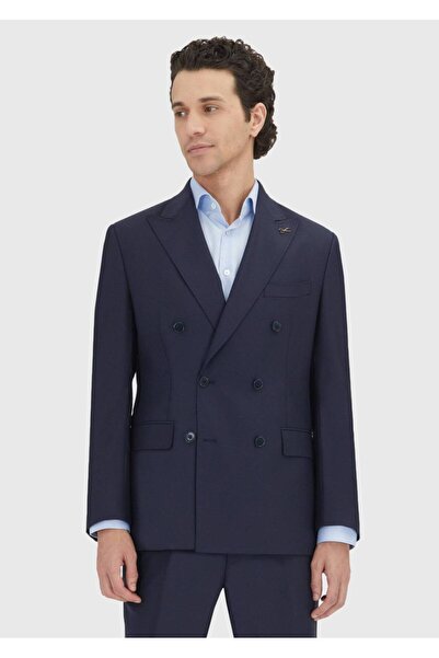 Ramsey Navy Plain Zeroweight Slim Fit 100% Wool Suit