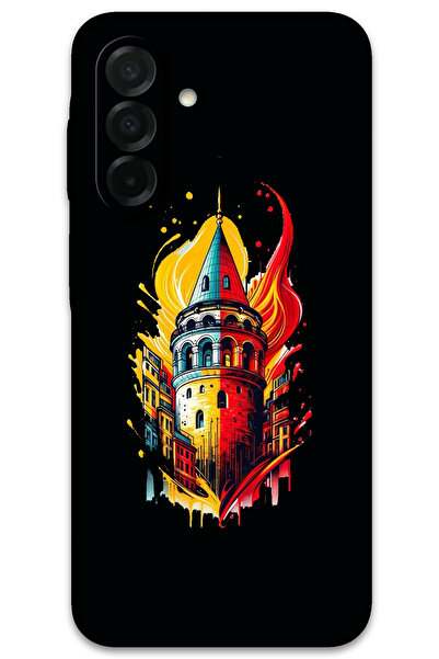 MRCİLETİSİM غطاء خلفي لهاتف سامسونج جالاكسي A17 بنمط HD مطبوع - أصفر أحمر جالاتا