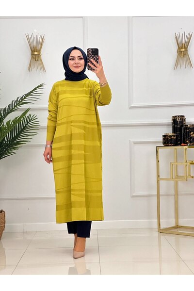 Valens Butik Patterned Mercerized Hijab Tunic Yelda