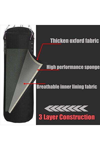 Senston Unfilled Heavy Punching Bag with Heavy-Duty Metal Set (MMA, Muay Thai, Kickboxing)