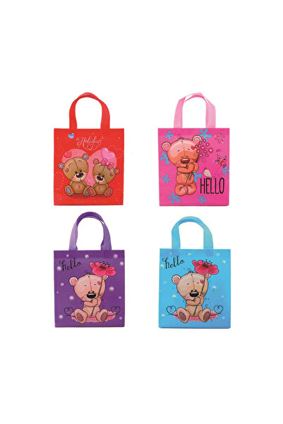 Mirific Party Set de 4 pungi cadou multicolore, 23x22x11 cm, plastic, ursuleț...