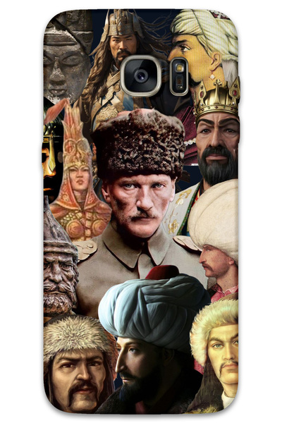 MRCİLETİSİM غطاء خلفي لهاتف سامسونج جالاكسي S7 إيدج بنمط HD مطبوع - كبير تركي