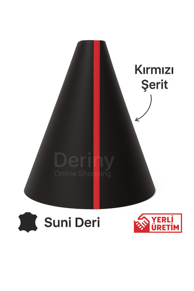 deriny Ford Courier Siyah Deri Üzerine Kırmızı Şeritli Vites Körüğü