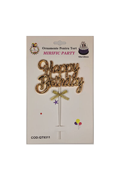 Mirific Party Gold topper, 195×120 mm, happy birthday