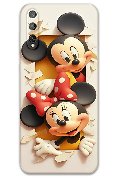 MRCİLETİSİM غطاء خلفي لهاتف هواوي P Smart S / Y8P بنمط HD مطبوع - ميكي 2