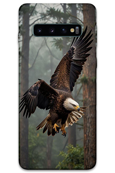 MRCİLETİSİM غطاء خلفي لهاتف سامسونج جالاكسي S10 بنمط HD مطبوع - النسر