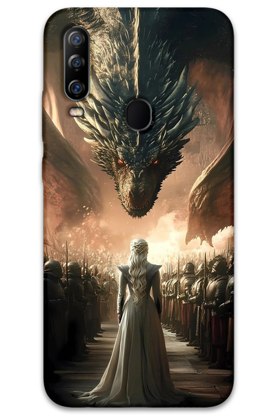 MRCİLETİSİM غطاء خلفي متوافق مع جهاز General Mobile GM 20 Pro بنمط HD مطبوع - Dragons