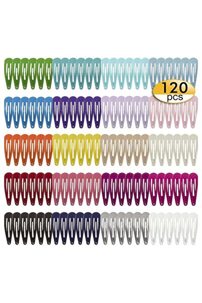 Sky Shine 120 Pack 2 Inch Snap Hair Clips Hair Barrettes Solid Candy Color for Girls Kids Women