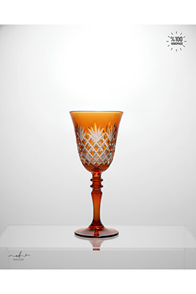 AKDEN STORE Cut Crystal Colored Goblet, Water Glass
