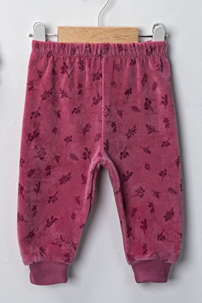 Hoppidik Baby Good Night Yaprak Printed 3-6-9 Months Unisex Baby Velvet 2-Piece Set