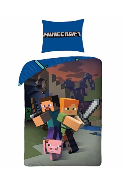 MINECRAFT Bedding Official License, 100% Cotton – 2 Reversible Sides