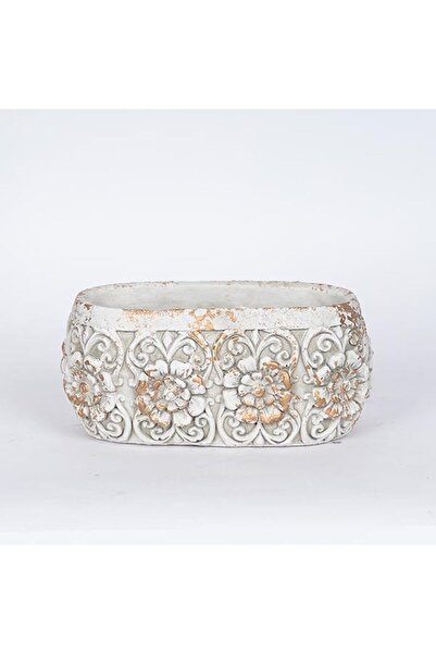 EUROLAMP cement planter 23.5×12.5×10.5 cm white