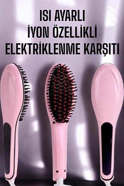 Khayra Hair Straightener Comb Heat Adjustable Anti-Frizz Straightening Blow Dryer Comb - Eszaoc9999-3