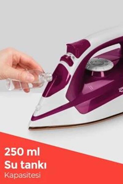 toyigoo Red 2200 Watt Shock Steam Iron with Ceramic Soleplate - Tygo6307-6388