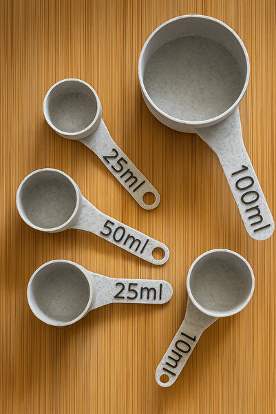 Rekatech Black 5-Piece Measuring Spoon Set 100ml 50ml 40ml 25ml 10ml – Kitchen Measuring Spoon Set
