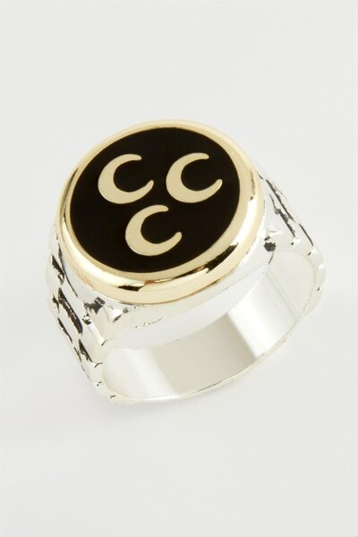 ZERO LAND Lvsqvr 3 Crescent Metal (12654) Men's Ring-Yellow