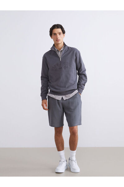 LC Waikiki Gray Comfortable Fit Muslin Men's Shorts