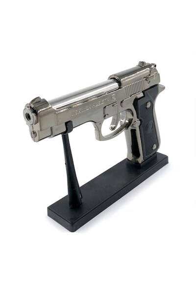 OEM Brichetă metalică rezistentă la vânt, tip pistol (Beretta), 15 cm