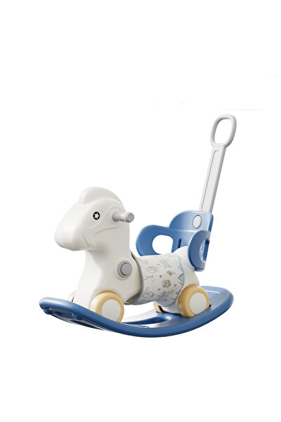 FULLJOY حصان هزاز من الألبكة مع مسند للظهر للأطفال الصغار مع لوح توازن قابل للفصل ومسند للقدمين وبساط 4*1