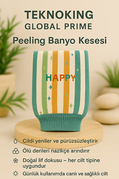 Teknoking PRİME— peeling eldiveni normal ciltler için banyo lifi