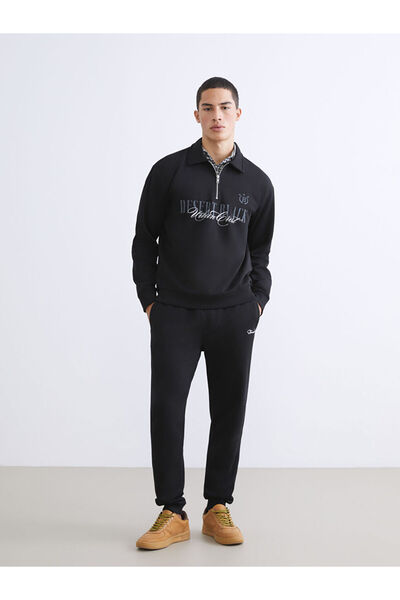 LC Waikiki Rmz Gi̇yi̇m Farkiyla Embroidered Men's Thick Jogger Sweatpants