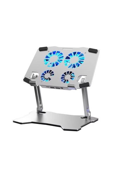 GreaTech X16 Alüminyum Katlanabilir Laptop Soğutucu Stand 4 Fanlı LED Işıklı ...