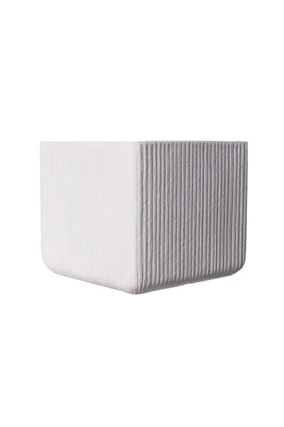 SUPERGREENS Square Stripe White Planter L 37x37x32