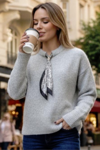 Cockatoo 4502 Wool Blend Soft Textured Scarf Crew Neck Premium