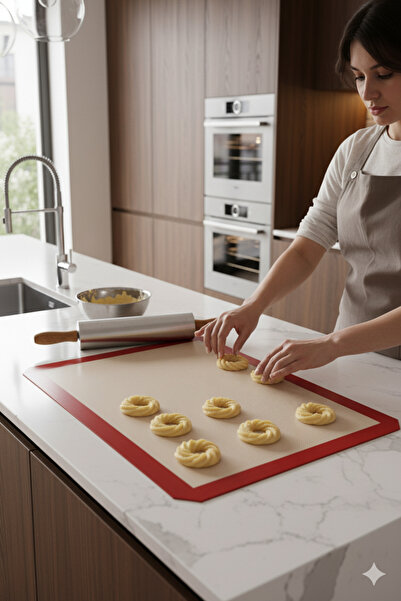 KitchenSoft Silikon Fırın Matı – Yapışmaz, Yağlı Kağıt Tekrar Kullanılabilir,...