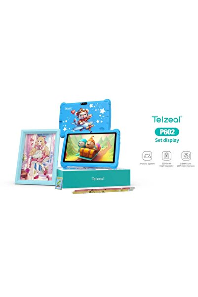 TELZEAL P602 7-inch Android Tablet, 4GB RAM 128GB ROM, 1024x600 HD, Dual Cameras – Blue