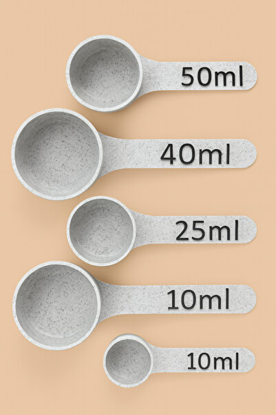 Rekatech Black 5-Piece Measuring Spoon Set 100ml 50ml 40ml 25ml 10ml – Kitchen Measuring Spoon Set