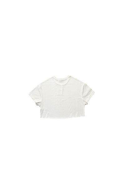 Beshora Fiora White Crop Basic T-Shirt