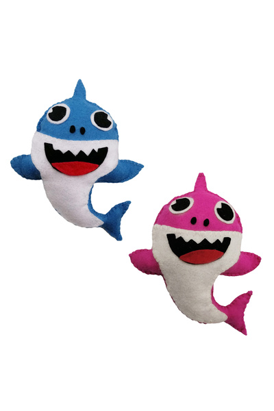 BUNILU Set 2 jucarii Baby Shark roz si albastru din fetru