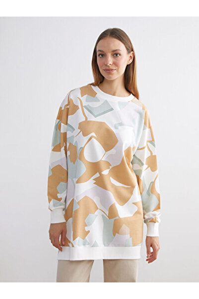 LC Waikiki Crew Neck Patterned Women's Sweatshirt Tunic