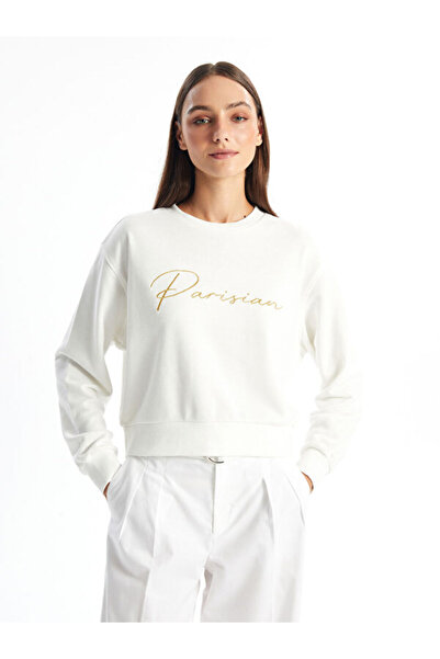 LC Waikiki Crew Neck Embroidered Oversize Women's Sweatshirt