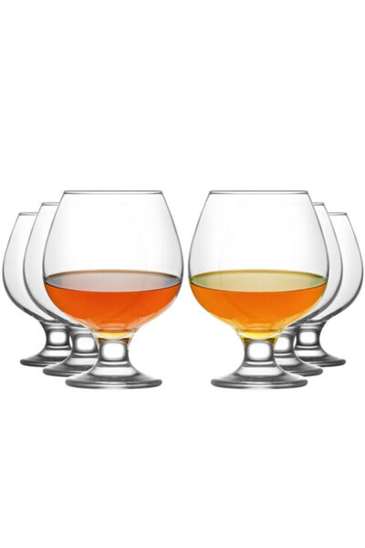 LAV Set of 6 Premium Brandy Glasses, Extra Quality, Misket Model, LAV, 390 ml