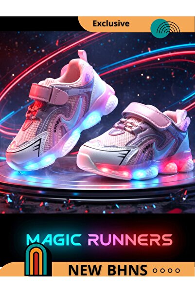 BHNS Lightweight LED light-up sports shoes for children, suitable for girls and boys. These stylish shoes feature light-up elements.