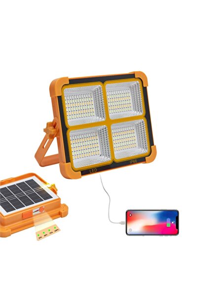 Generic Solar Powered Portable LED Flood Light USB Rechargeable Outdoor Camping Lamp