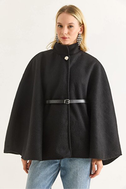 Raneel Kazançlı Alışveriş Women's Cashmere Black Poncho
