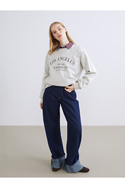 LC Waikiki Λος Άντζελες με τύπωμα oversized Γυναικείο χοντρό φούτερ